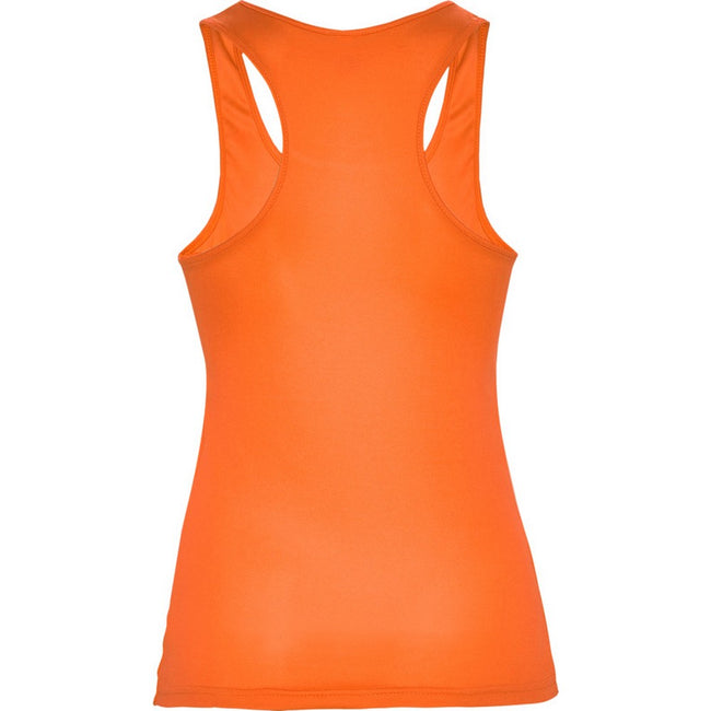 Fluro Orange - Back - Roly Womens-Ladies Shura Sports Vest Top