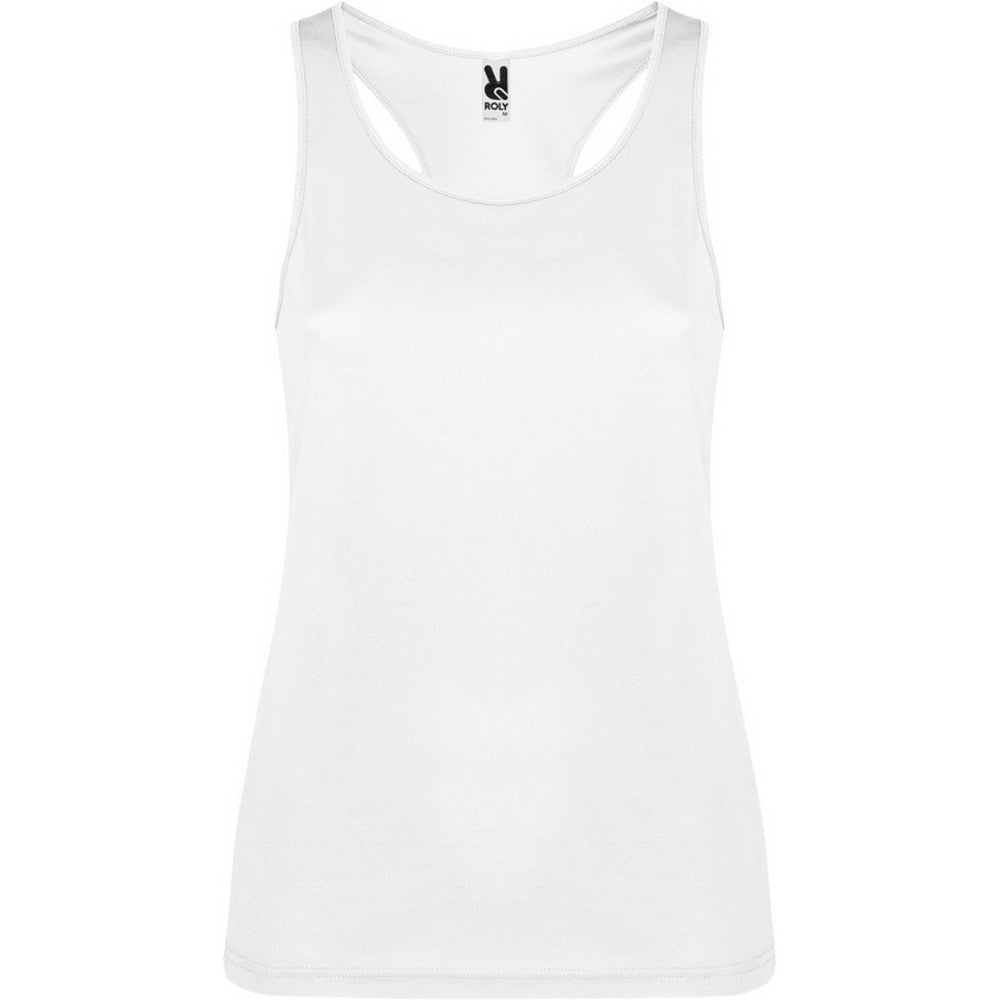 White - Front - Roly Womens-Ladies Shura Sports Vest Top