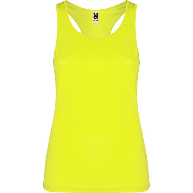 Fluro Yellow - Front - Roly Womens-Ladies Shura Sports Vest Top
