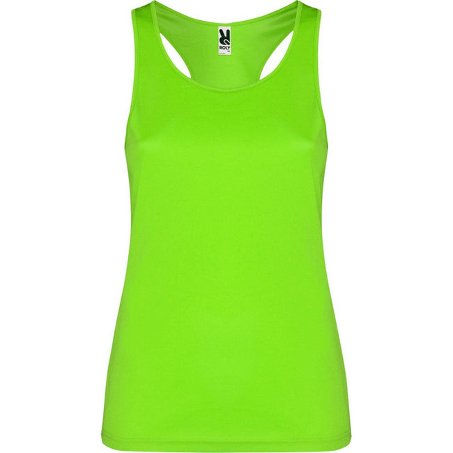 Lime - Front - Roly Womens-Ladies Shura Sports Vest Top