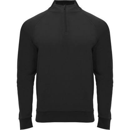 Solid Black - Front - Roly Unisex Adult Epiro Quarter Zip Long-Sleeved Sweatshirt