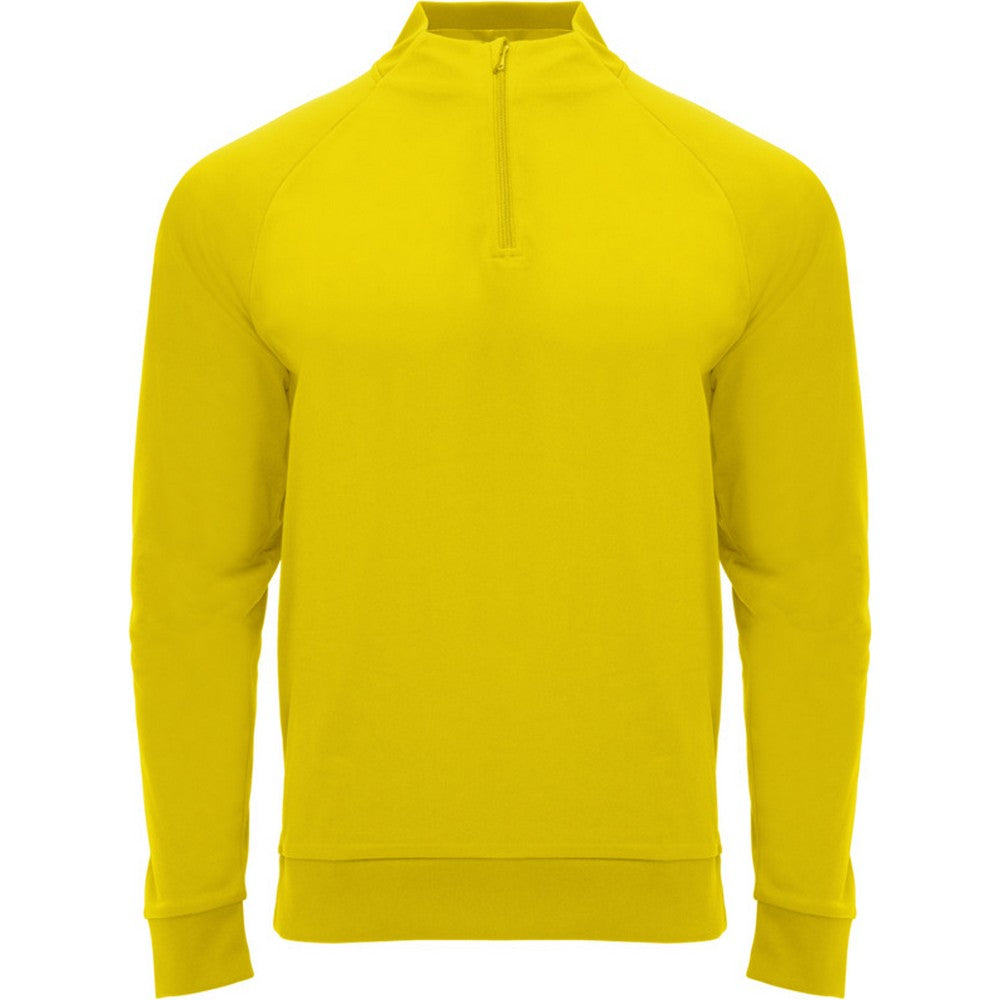 Yellow - Front - Roly Unisex Adult Epiro Quarter Zip Long-Sleeved Sweatshirt