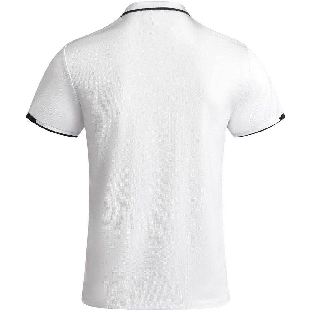 White-Solid Black - Back - Roly Mens Tamil Short-Sleeved Polo Shirt