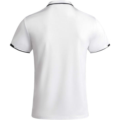 White-Solid Black - Back - Roly Mens Tamil Short-Sleeved Polo Shirt