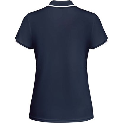 Navy Blue-White - Back - Roly Womens-Ladies Tamil Short-Sleeved Sports Polo Shirt