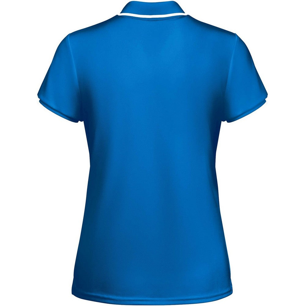 Royal Blue-White - Back - Roly Womens-Ladies Tamil Short-Sleeved Sports Polo Shirt