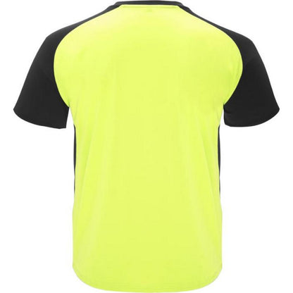 Fluro Yellow-Solid Black - Back - Roly Unisex Adult Bugatti Sports T-Shirt