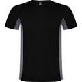 Solid Black-Dark Lead - Front - Roly Mens Shanghai Short-Sleeved Sports T-Shirt