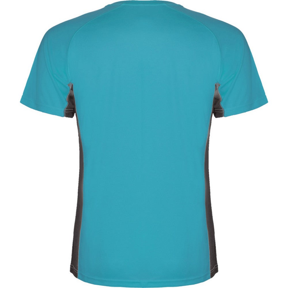 Turquoise-Dark Lead - Back - Roly Mens Shanghai Short-Sleeved Sports T-Shirt