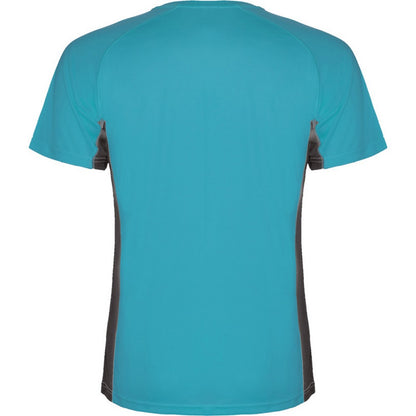 Turquoise-Dark Lead - Back - Roly Mens Shanghai Short-Sleeved Sports T-Shirt