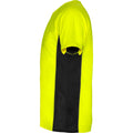 Fluorescent Yellow-Solid Black - Side - Roly Mens Shanghai Short-Sleeved Sports T-Shirt