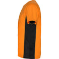Fluorescent Orange-Solid Black - Side - Roly Mens Shanghai Short-Sleeved Sports T-Shirt