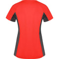 Red-Dark Lead - Back - Roly Womens-Ladies Shanghai Short-Sleeved Sports T-Shirt