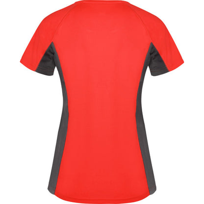 Red-Dark Lead - Back - Roly Womens-Ladies Shanghai Short-Sleeved Sports T-Shirt