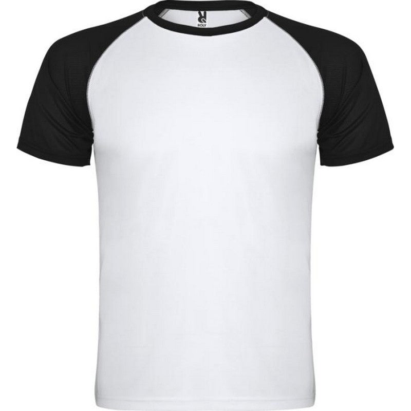 White-Solid Black - Front - Roly Unisex Adult Indianapolis Short-Sleeved Sports T-Shirt