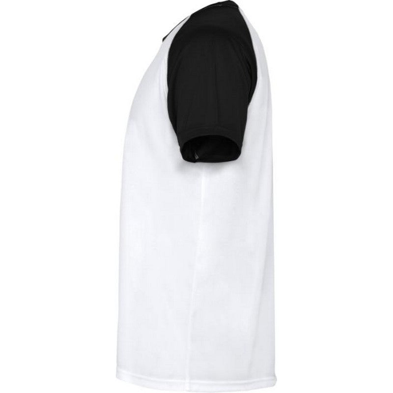 White-Solid Black - Side - Roly Unisex Adult Indianapolis Short-Sleeved Sports T-Shirt