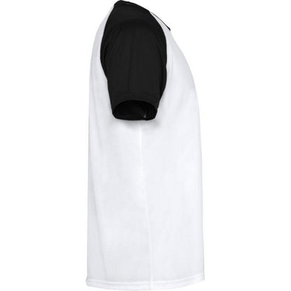 White-Solid Black - Lifestyle - Roly Unisex Adult Indianapolis Short-Sleeved Sports T-Shirt
