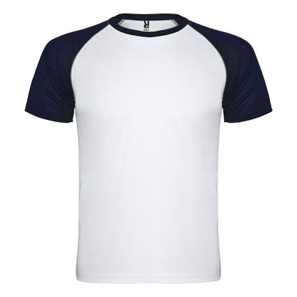 White-Navy Blue - Front - Roly Unisex Adult Indianapolis Short-Sleeved Sports T-Shirt