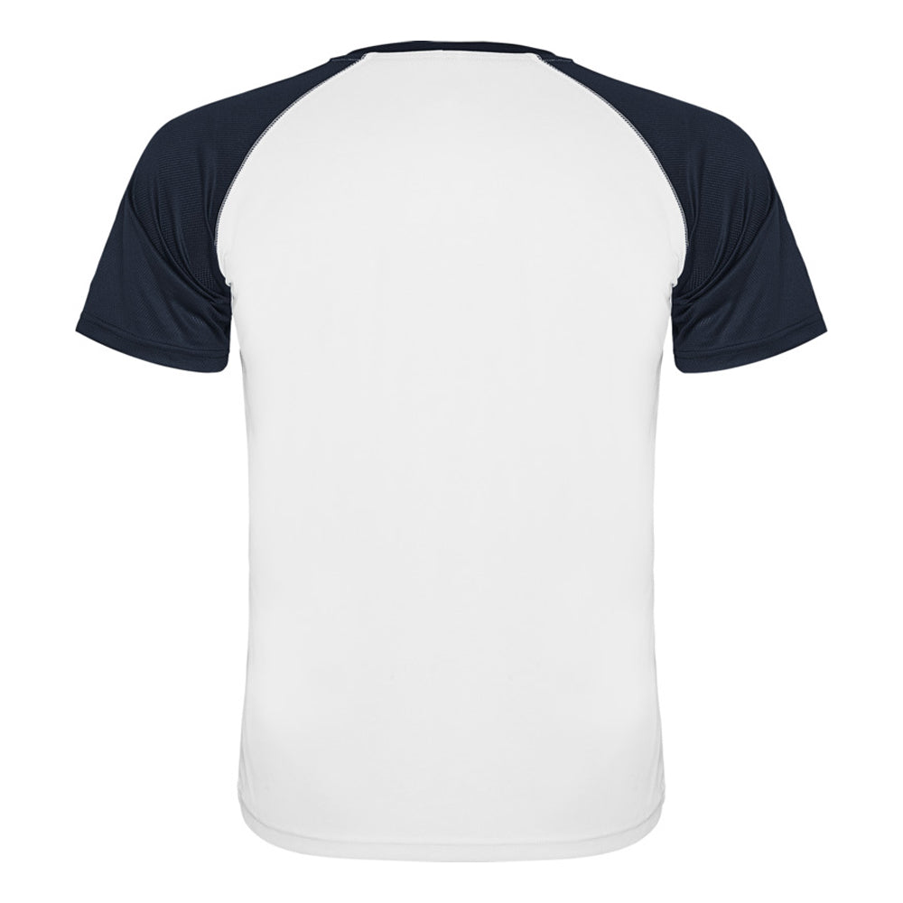 White-Navy Blue - Back - Roly Unisex Adult Indianapolis Short-Sleeved Sports T-Shirt