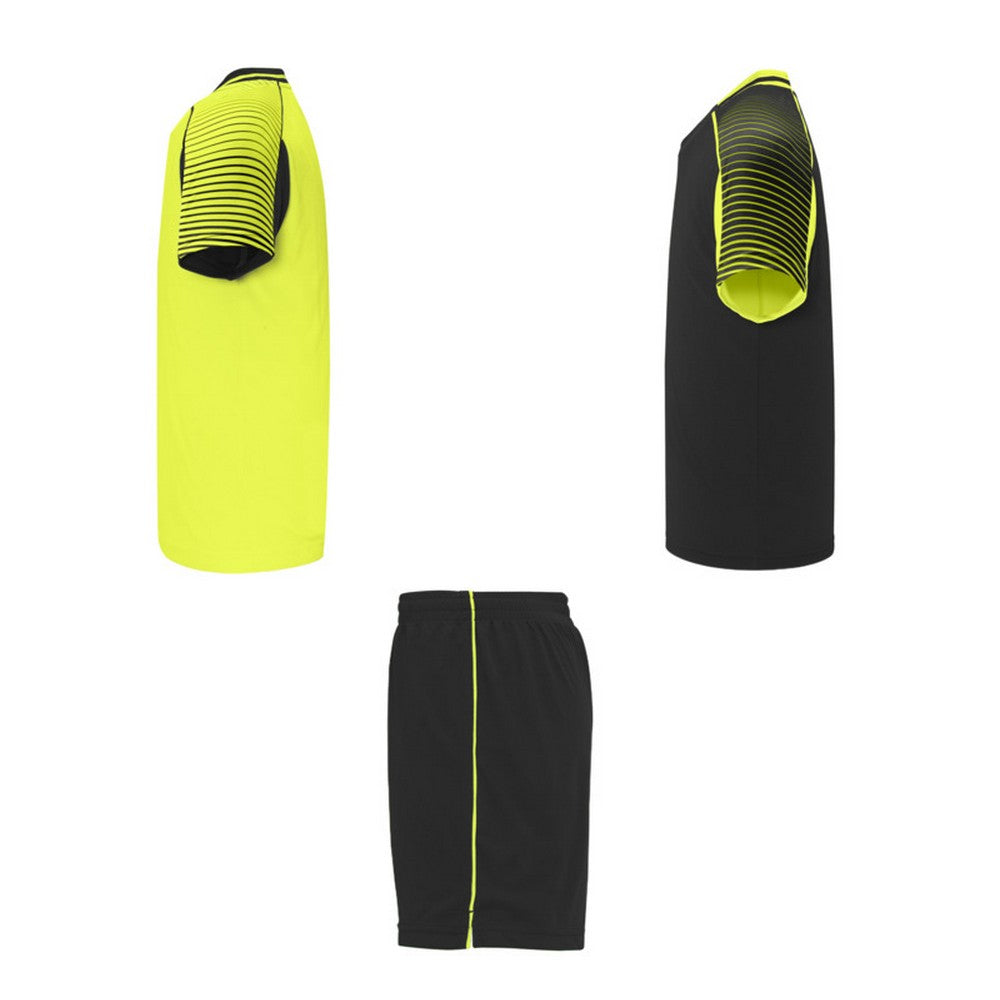 Fluorescent Yellow-Solid Black - Lifestyle - Roly Unisex Adult Juve Sports Sports Set