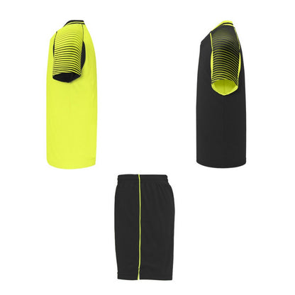 Fluorescent Yellow-Solid Black - Lifestyle - Roly Unisex Adult Juve Sports Sports Set