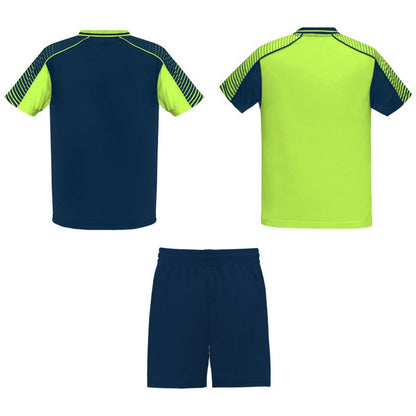 Navy Blue-Fluro Green - Back - Roly Unisex Adult Juve Sports Sports Set