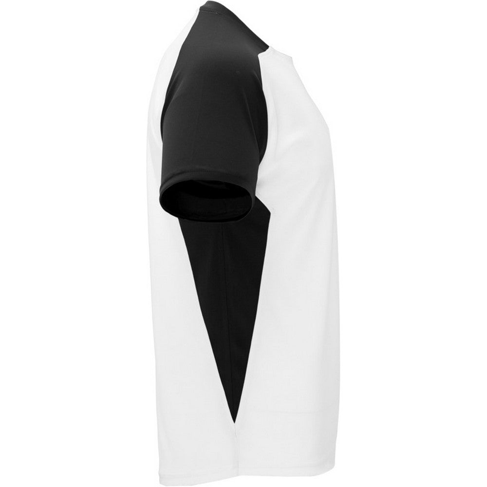 White-Solid Black - Side - Roly Childrens-Kids Bugatti Short-Sleeved Sports T-Shirt