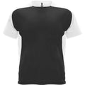 Solid Black-White - Front - Roly Childrens-Kids Bugatti Short-Sleeved Sports T-Shirt