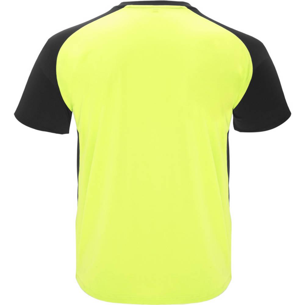 Fluorescent Yellow-Solid Black - Back - Roly Childrens-Kids Bugatti Short-Sleeved Sports T-Shirt