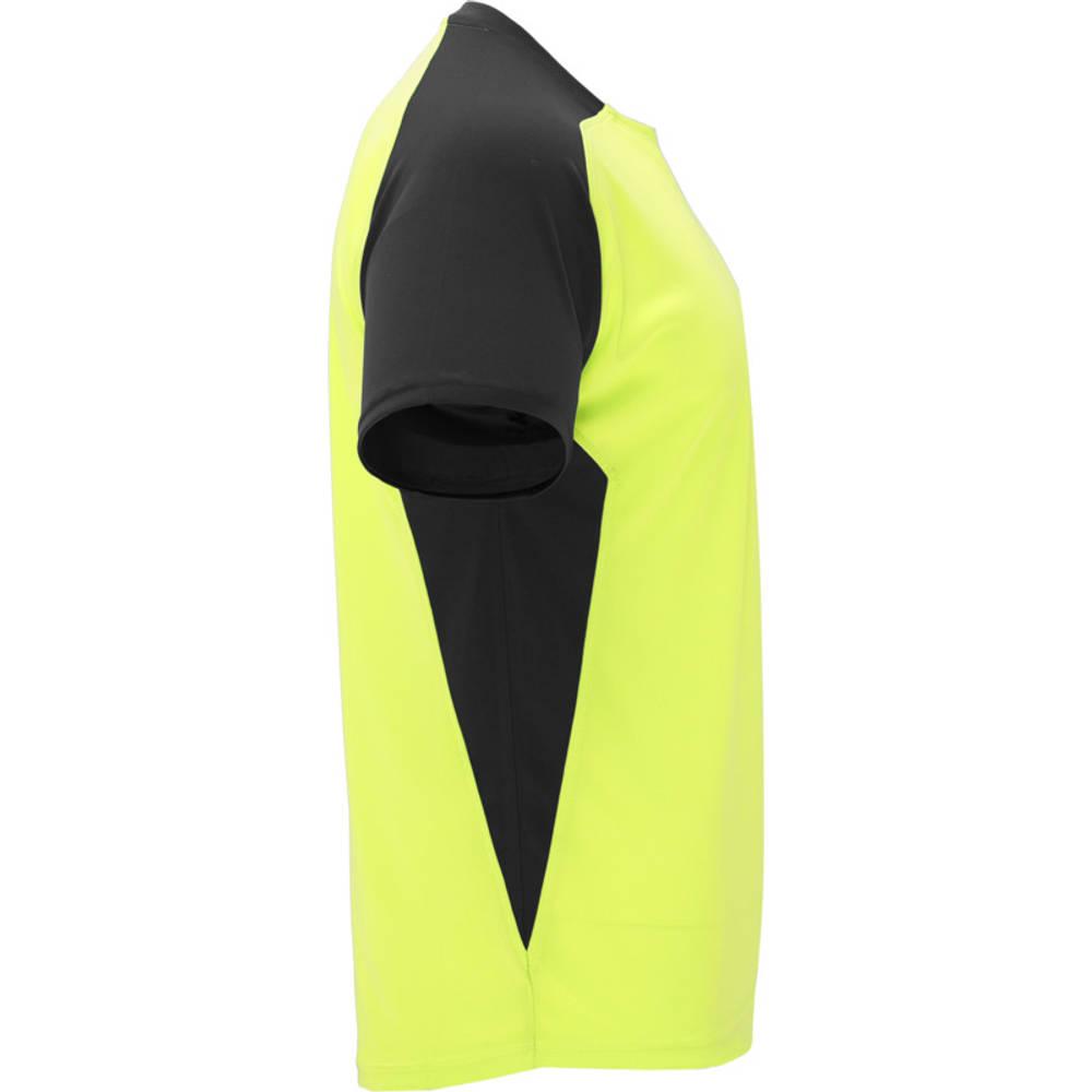 Fluorescent Yellow-Solid Black - Side - Roly Childrens-Kids Bugatti Short-Sleeved Sports T-Shirt