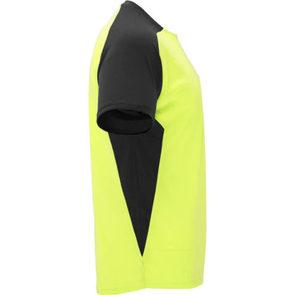 Fluorescent Yellow-Solid Black - Side - Roly Childrens-Kids Bugatti Short-Sleeved Sports T-Shirt