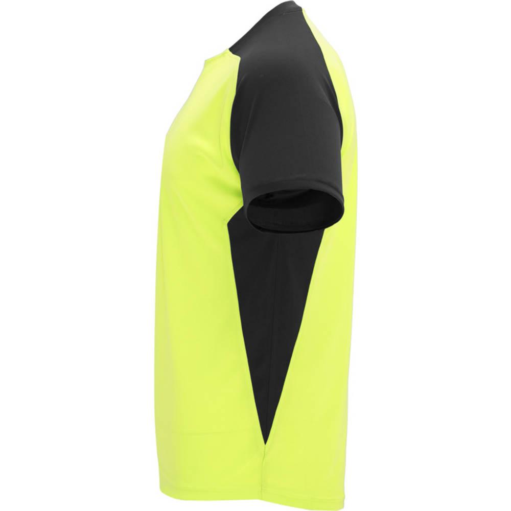 Fluorescent Yellow-Solid Black - Lifestyle - Roly Childrens-Kids Bugatti Short-Sleeved Sports T-Shirt