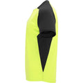 Fluorescent Yellow-Solid Black - Lifestyle - Roly Childrens-Kids Bugatti Short-Sleeved Sports T-Shirt