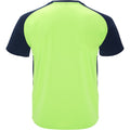 Fluro Green-Navy - Back - Roly Childrens-Kids Bugatti Short-Sleeved Sports T-Shirt