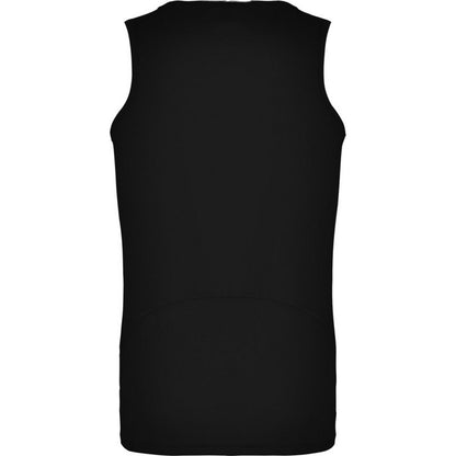 Solid Black - Back - Roly Mens Andre Sports Vest Top