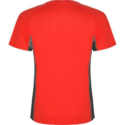 Red-Dark Lead - Back - Roly Childrens-Kids Shanghai Short-Sleeved Sports T-Shirt