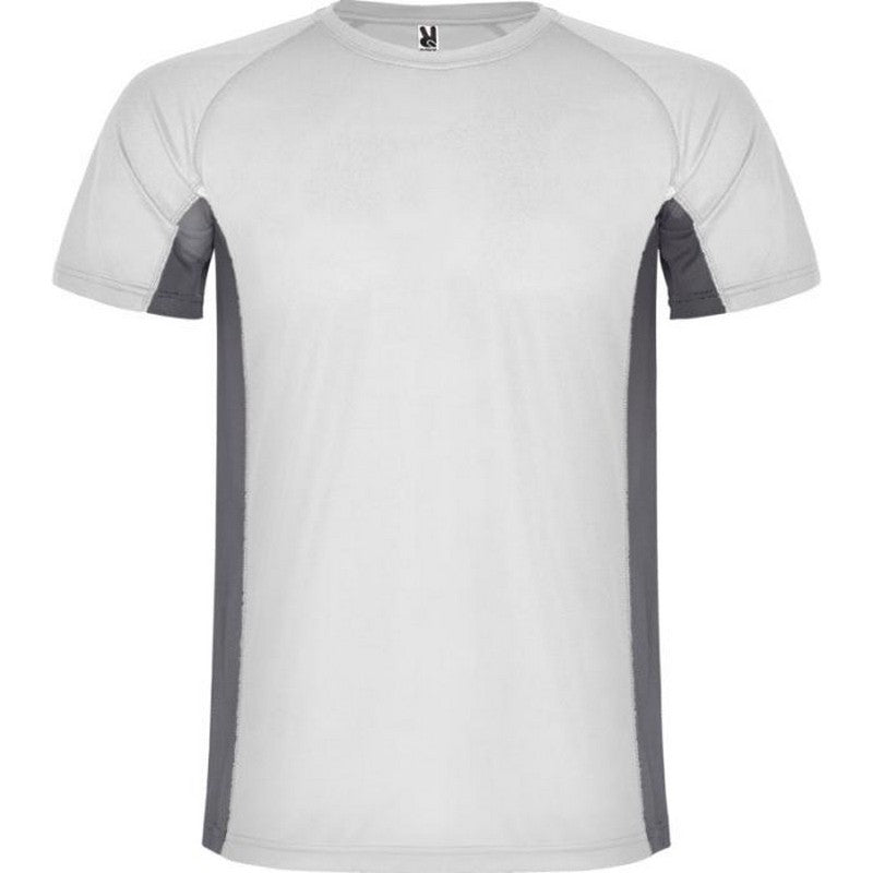 White-Dark Lead - Front - Roly Childrens-Kids Shanghai Short-Sleeved Sports T-Shirt