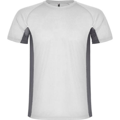 White-Dark Lead - Front - Roly Childrens-Kids Shanghai Short-Sleeved Sports T-Shirt