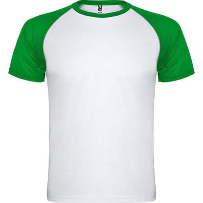 White-Fern Green - Front - Roly Childrens-Kids Indianapolis Short-Sleeved Sports T-Shirt