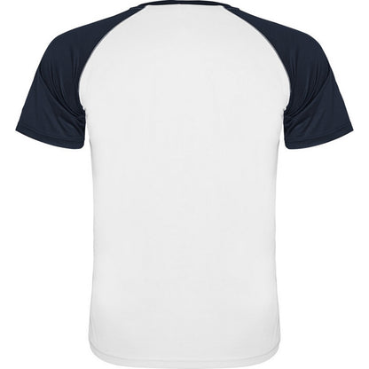 White-Navy Blue - Back - Roly Childrens-Kids Indianapolis Short-Sleeved Sports T-Shirt