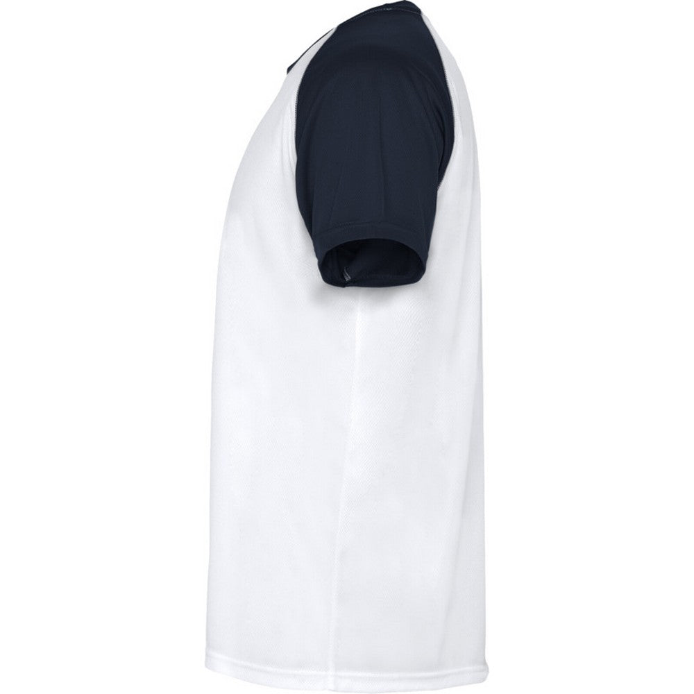White-Navy Blue - Lifestyle - Roly Childrens-Kids Indianapolis Short-Sleeved Sports T-Shirt