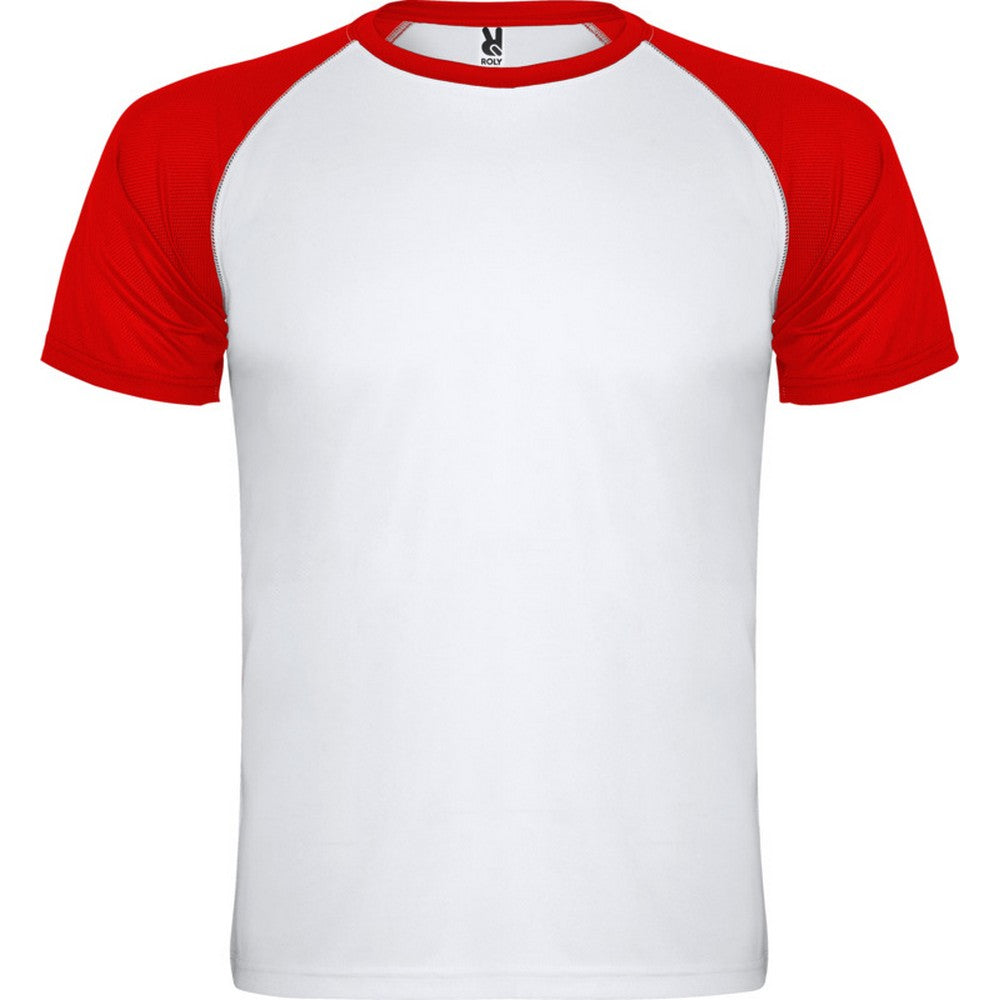 White-Red - Front - Roly Childrens-Kids Indianapolis Short-Sleeved Sports T-Shirt