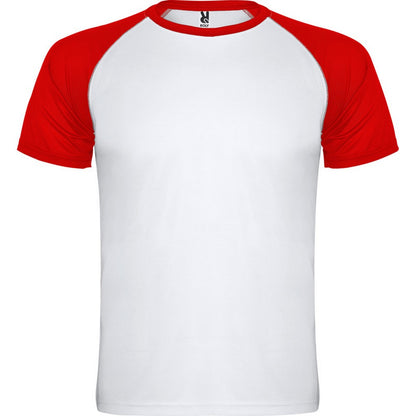 White-Red - Front - Roly Childrens-Kids Indianapolis Short-Sleeved Sports T-Shirt