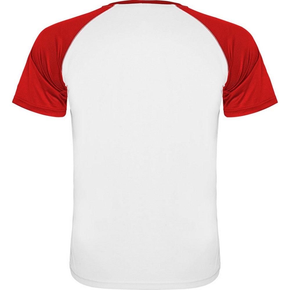 White-Red - Back - Roly Childrens-Kids Indianapolis Short-Sleeved Sports T-Shirt