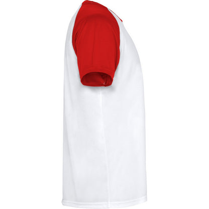 White-Red - Side - Roly Childrens-Kids Indianapolis Short-Sleeved Sports T-Shirt