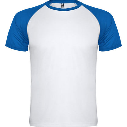 White-Royal Blue - Front - Roly Childrens-Kids Indianapolis Short-Sleeved Sports T-Shirt