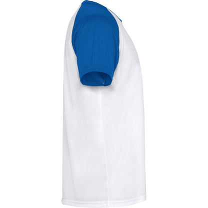 White-Royal Blue - Side - Roly Childrens-Kids Indianapolis Short-Sleeved Sports T-Shirt