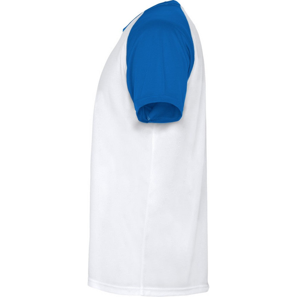 White-Royal Blue - Lifestyle - Roly Childrens-Kids Indianapolis Short-Sleeved Sports T-Shirt