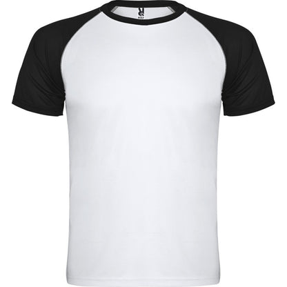 Fluro Orange- Solid Black - Front - Roly Childrens-Kids Indianapolis Short-Sleeved Sports T-Shirt