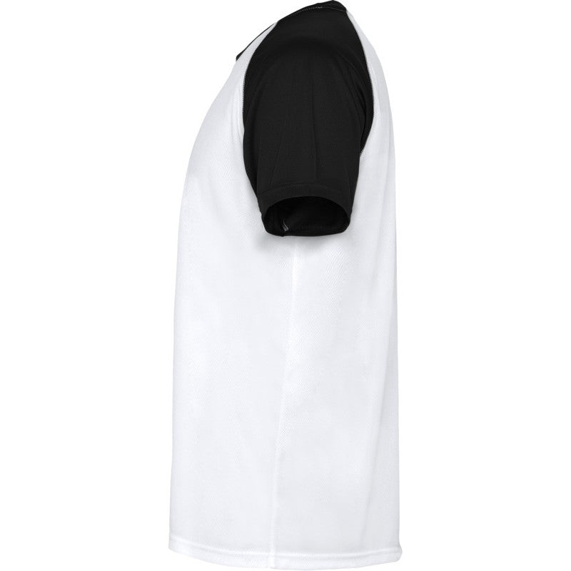 White-Solid Black - Side - Roly Childrens-Kids Indianapolis Short-Sleeved Sports T-Shirt